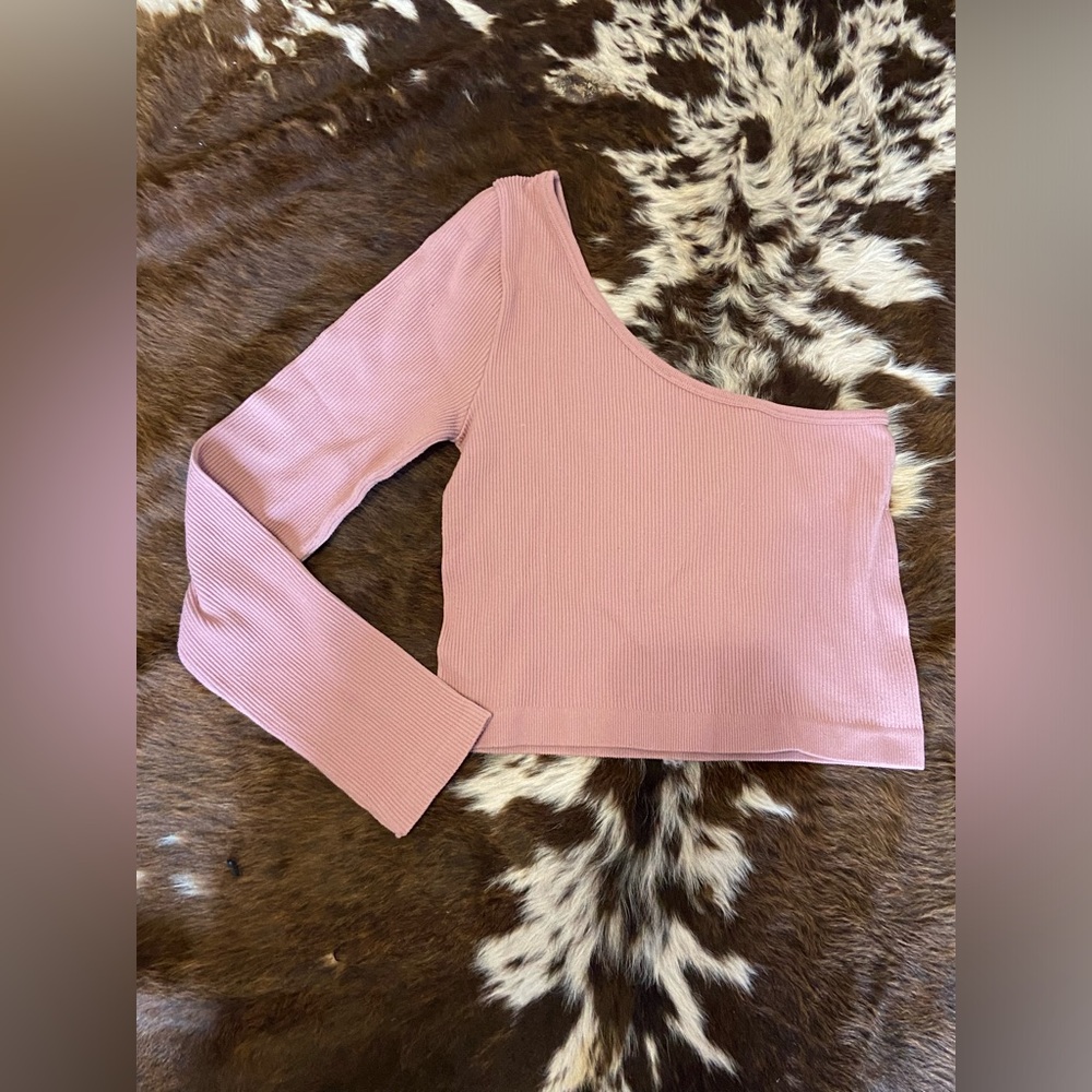 Pink One-Shoulder Women's Top